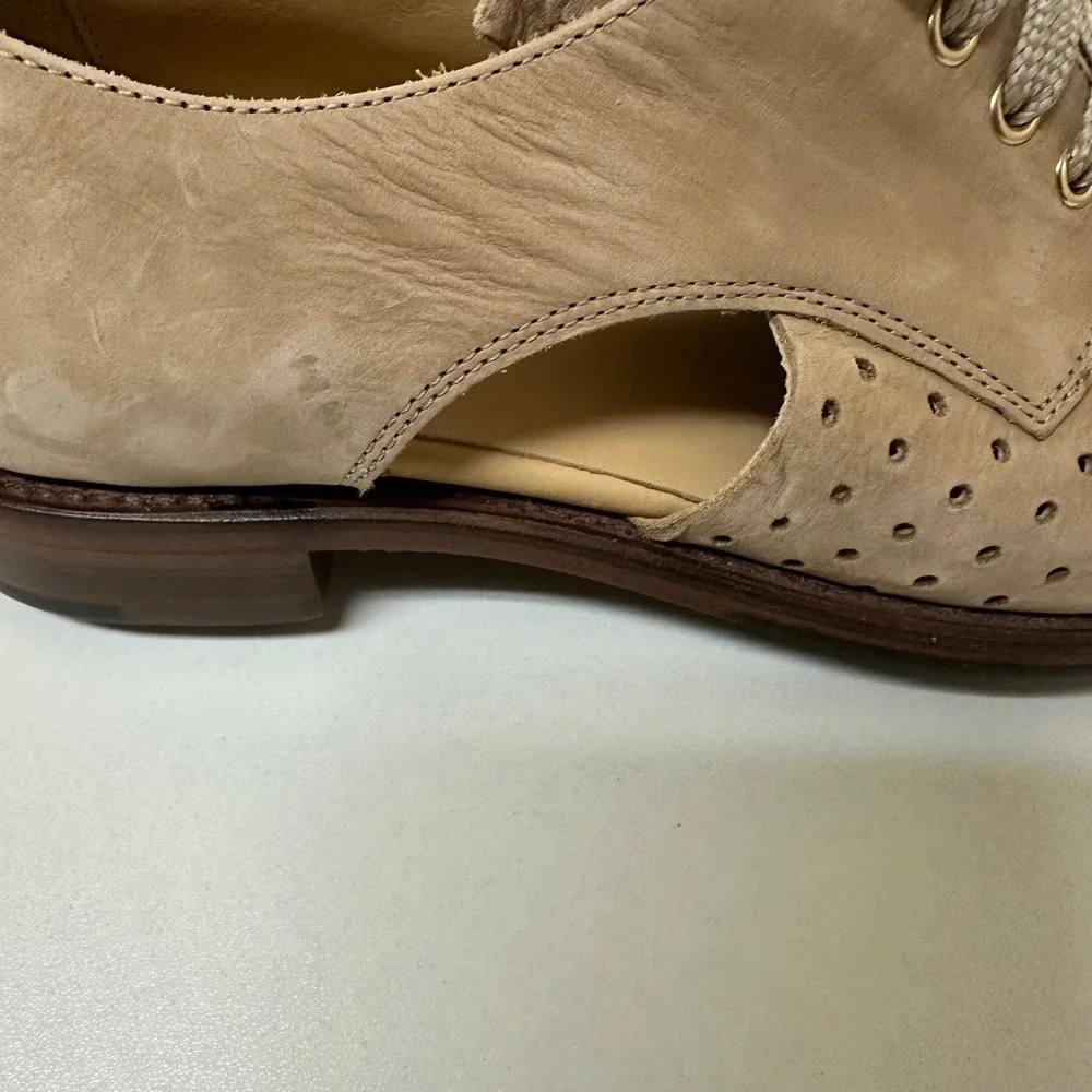 The Office of Angela Scott Mr Colin Cutout Suede Oxford Shoes Beige EU 37 US 7